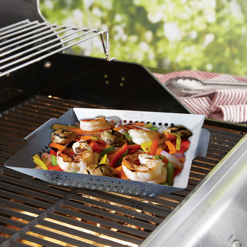 Outdoor Heavy Duty Stainless Steel Grill Wok , BBQ Multi Tool Great For