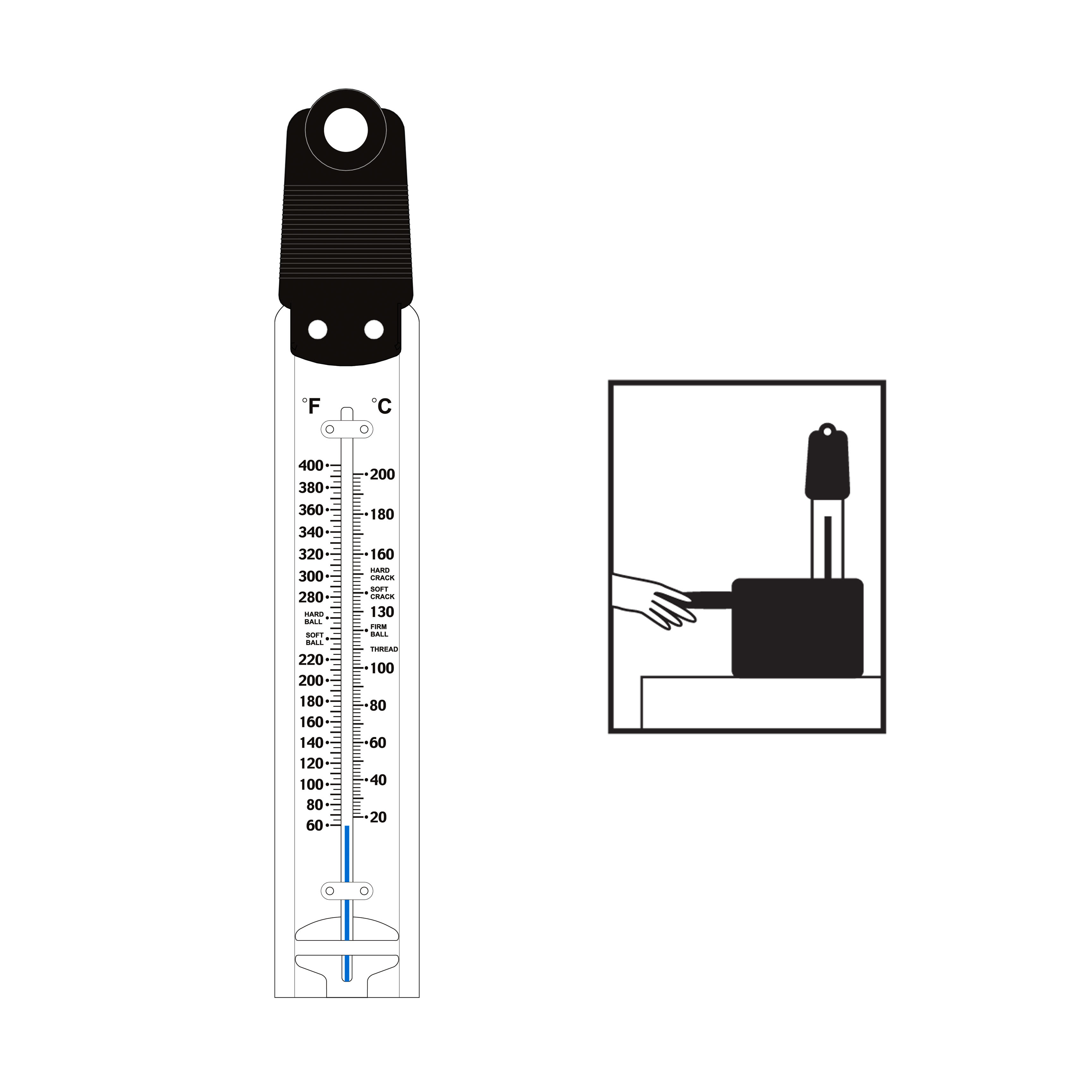 Pot Clip Type Professional Candy Thermometer , Digital Sugar