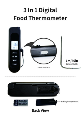 Infrared Foldable Instant Read Digital Thermometer With Extended Wired Probe