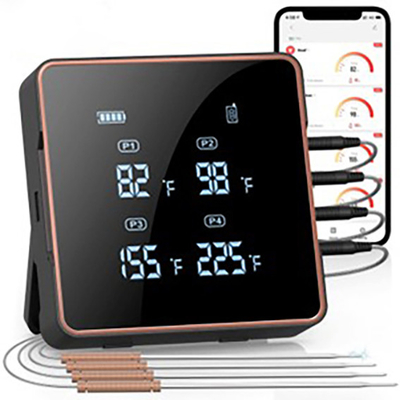 Four Probes Digital Instant Read Bbq Meat Thermometer Bluetooth Wireless Meat Thermometer