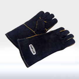 Leather Material Heat Resistant BBQ Gloves , BBQ Grill Tools FDA Approved
