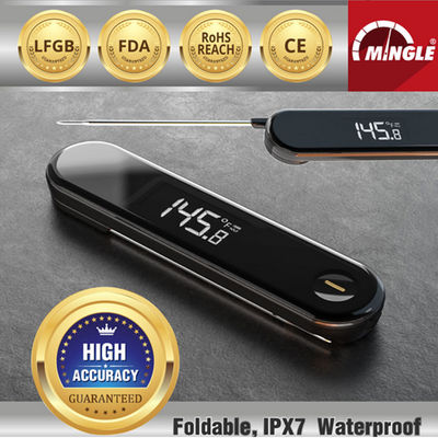 CE Compliant IPX7 Waterproof Cooking Thermometer USB Charging