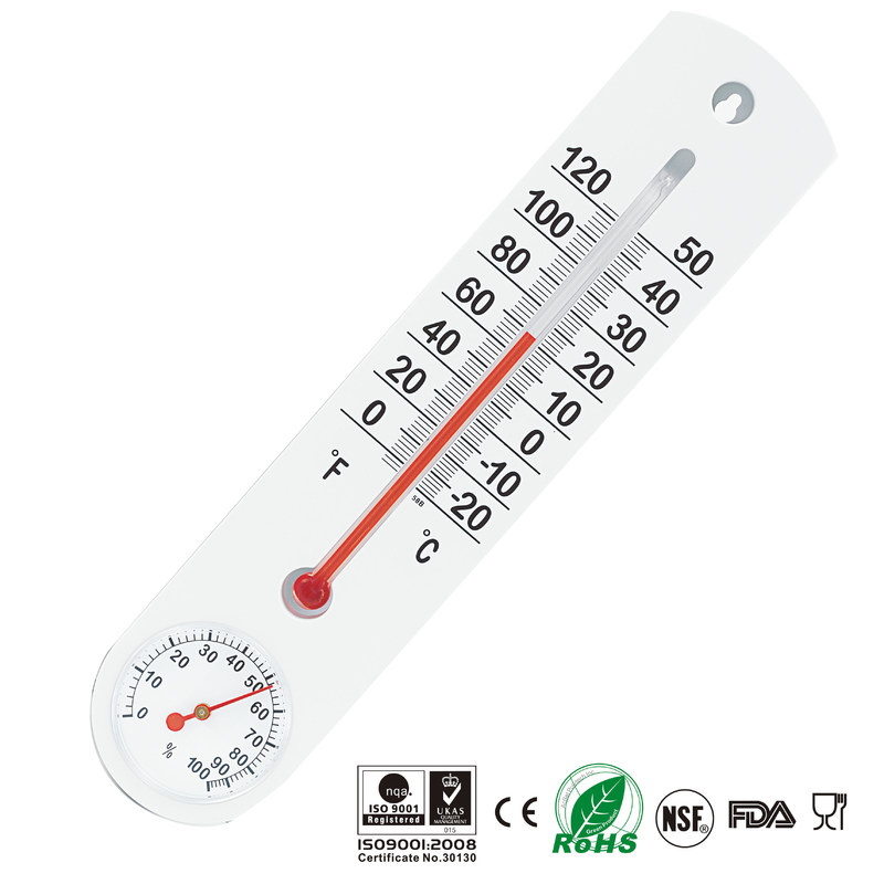 Metal Case Glass Tube Outdoor Temperature Gauge , Indoor Outdoor Temp