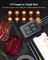 Digital Wireless Grill Thermometer With 4 Probes Timer Alarm 150 Ft Bluetooth Monitor