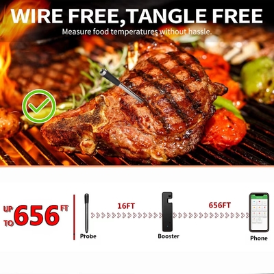 Amazon Hot Sale Meat Thermometer Wireless Probe App Controlled Smart Thermometer With Long Range For Oven,Grilling