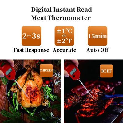 Ip67 Waterproof Instant Read Digital Meat  Thermometer SS 304 Probe Kitchen Thermometer Temperature Gadget For Bbq Cooking