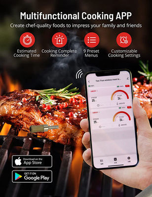 165ft Smart Wireless Thermometer Digital Instant Read Bluetooth Meat Thermometer APP Remote Thermometer With Ceramic Handle