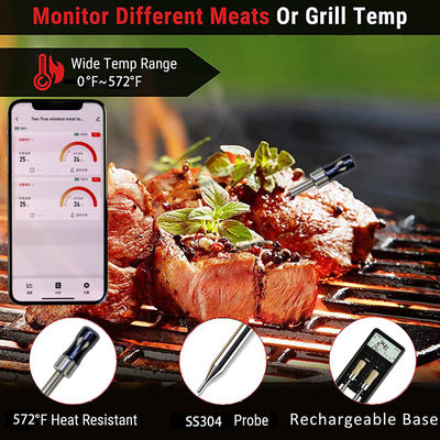 165ft Smart Wireless Thermometer Digital Instant Read Bluetooth Meat Thermometer APP Remote Thermometer With Ceramic Handle