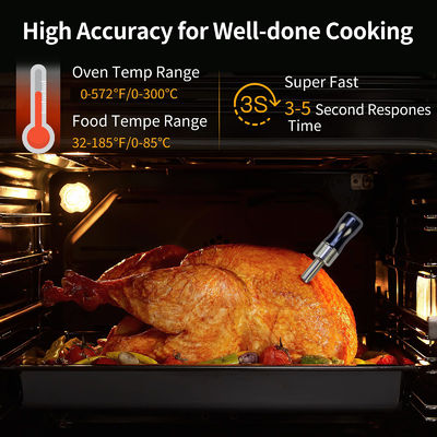 165ft Smart Wireless Thermometer Digital Instant Read Bluetooth Meat Thermometer APP Remote Thermometer With Ceramic Handle