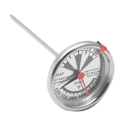 Stainless Steel Bimetal Industrial Oven Thermometer 100F - 600F Oven Temperature Range
