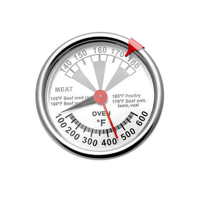 Stainless Steel Bimetal Industrial Oven Thermometer 100F - 600F Oven Temperature Range