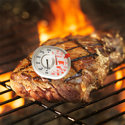 Wide Screen Oval Shape Dial Oven Thermometer For Meat / Beef / Chicken