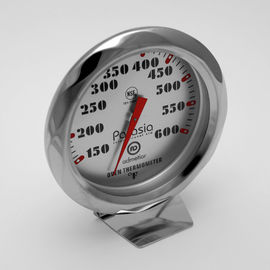 Waterproof Oven Temp Thermometer Silver With Stainless Steel Clamp Stand