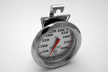 Waterproof Oven Temp Thermometer Silver With Stainless Steel Clamp Stand