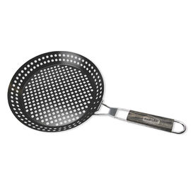 Non Stick Round Shape BBQ Tools Roasting Pan Rust Resistant Grill Basket Foldable