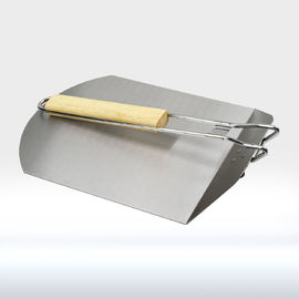 Silver Color Grill Utensil Set , Stainless Pizza Peel With Folding Bamboo Handle