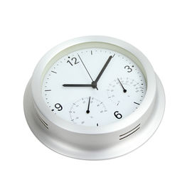 3 In 1 Design Indoor Outdoor Thermometer With Clock / Temperature / Hygrometer Reading