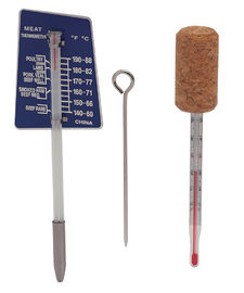 Glass Tube Wine / Meat Cooking Thermometer Set Transparent Color Tailor Made