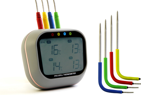 Digital Wireless Grill Thermometer bluetooth remote monitor 4 Probes Grill  Alarm